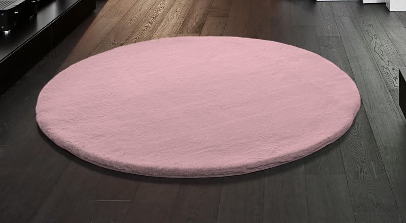 ALFOMBRA LAVABLE DE PELO LARGO ROSA